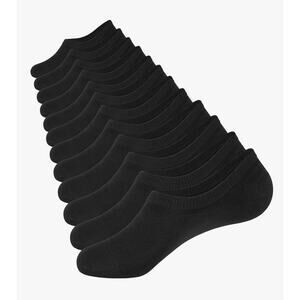 CLOSEMATE Mens No Show Socks Non Slip Grips 6 Pairs Black Size XL